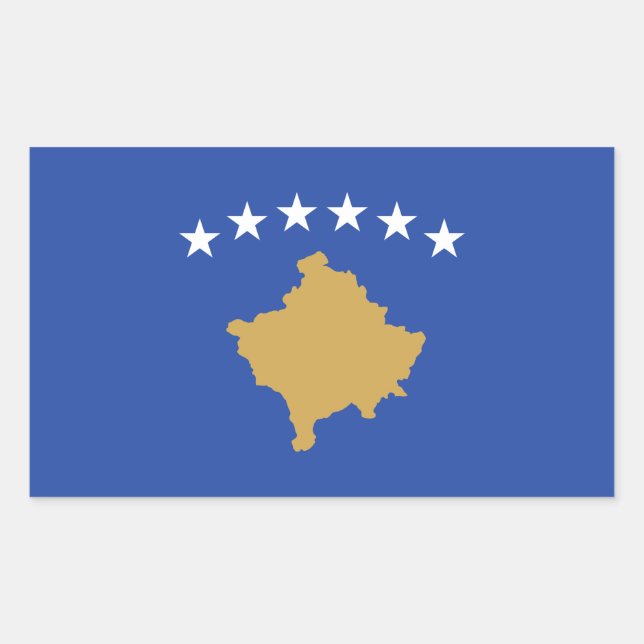 Adesivo Retangular Bandeira do Kosovo (Frente)