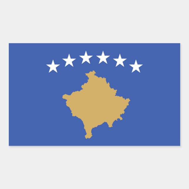 Adesivo Retangular Bandeira do Kosovo/Kosovo (Frente)
