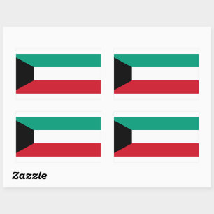 Adesivo Retangular Bandeira do Kuwait