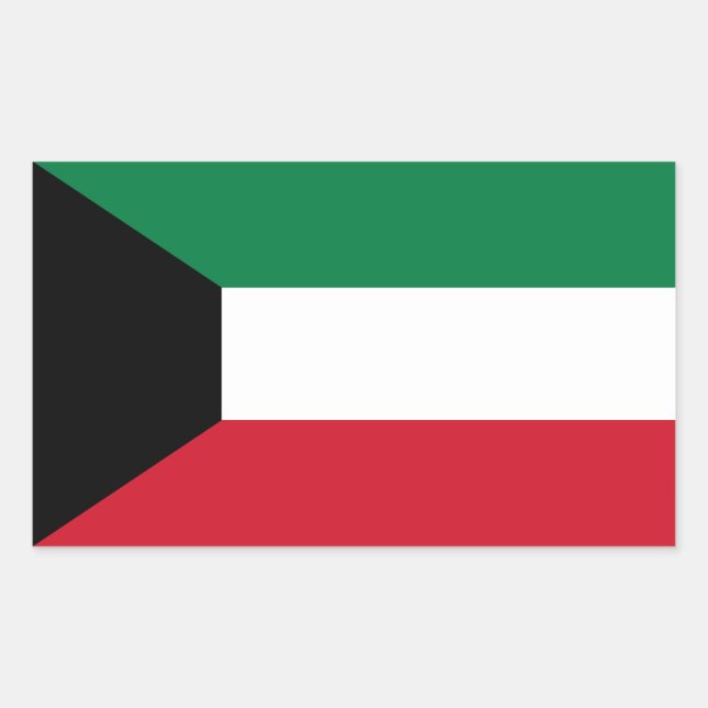 Adesivo Retangular Bandeira do Kuwait (Frente)
