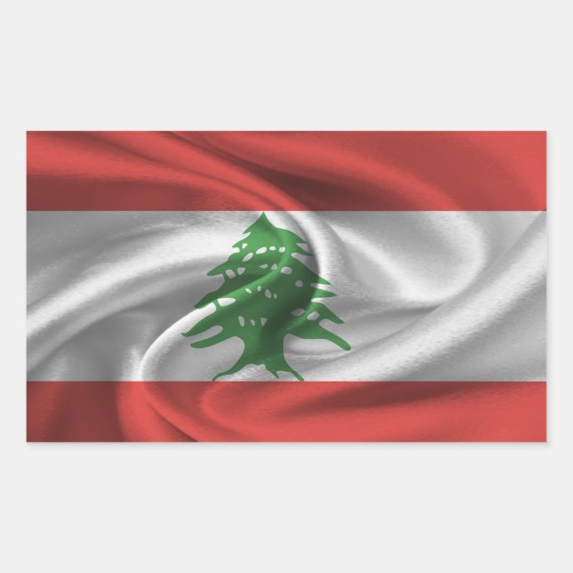 Adesivo Retangular Bandeira do Líbano (Frente)