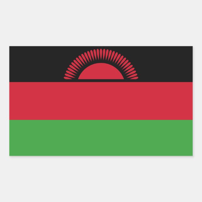 Adesivo Retangular Bandeira do Malawi (Frente)
