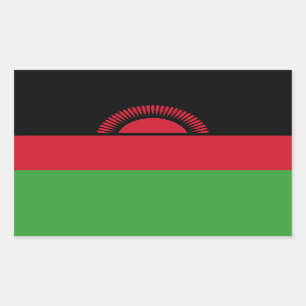 Adesivo Retangular Bandeira do Malawi