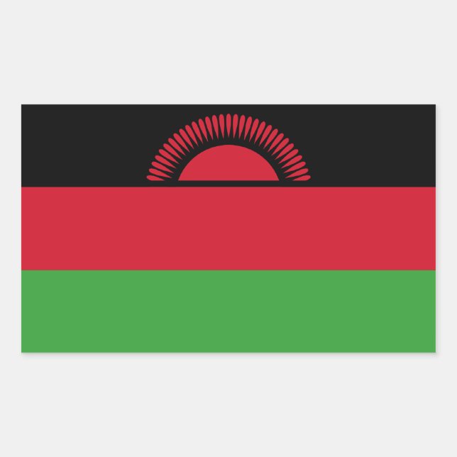 Adesivo Retangular Bandeira do Malawi/Malawi (Frente)