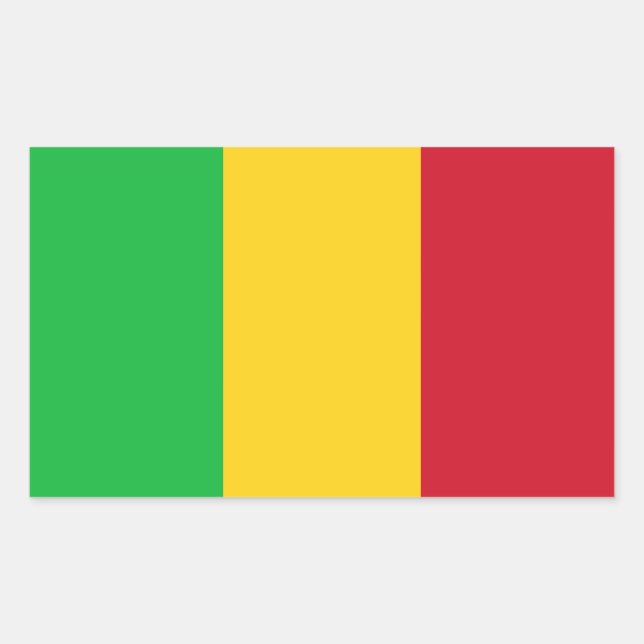 Adesivo Retangular Bandeira do Mali (Frente)
