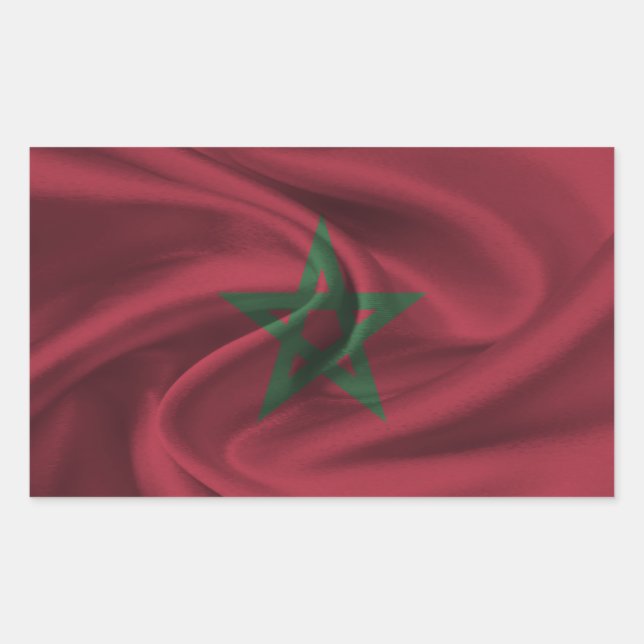 Adesivo Retangular Bandeira do Marrocos (Frente)