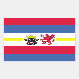 Adesivo Retangular Bandeira do Meclemburgo-Pomerânia Ocidental