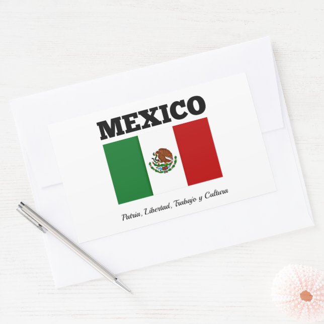 Adesivo Retangular Bandeira do México (Envelope)