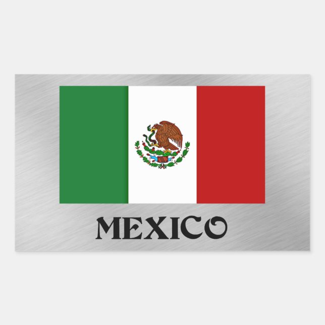 Adesivo Retangular Bandeira do México (Frente)