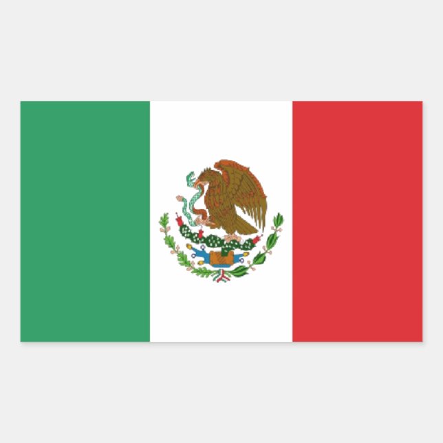 Adesivo Retangular Bandeira do México (Frente)