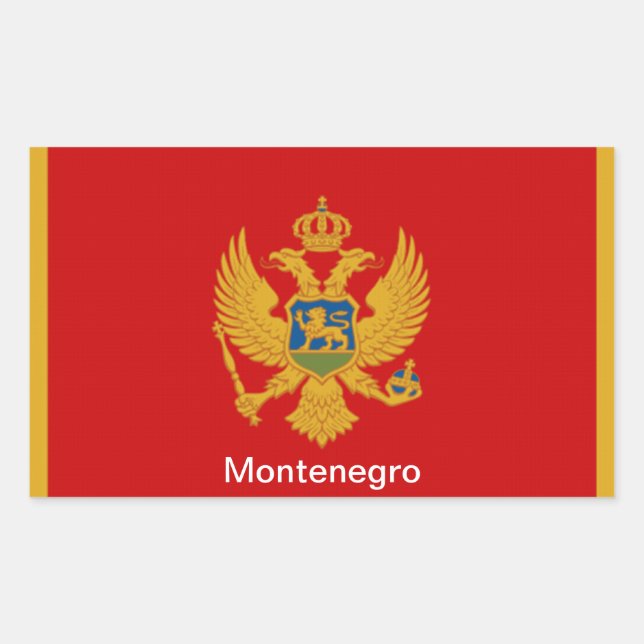 Adesivo Retangular Bandeira do Montenegro (Frente)