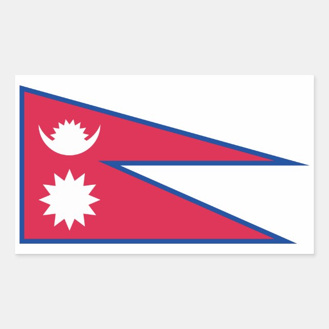 Adesivo Retangular Bandeira do Nepal (Frente)