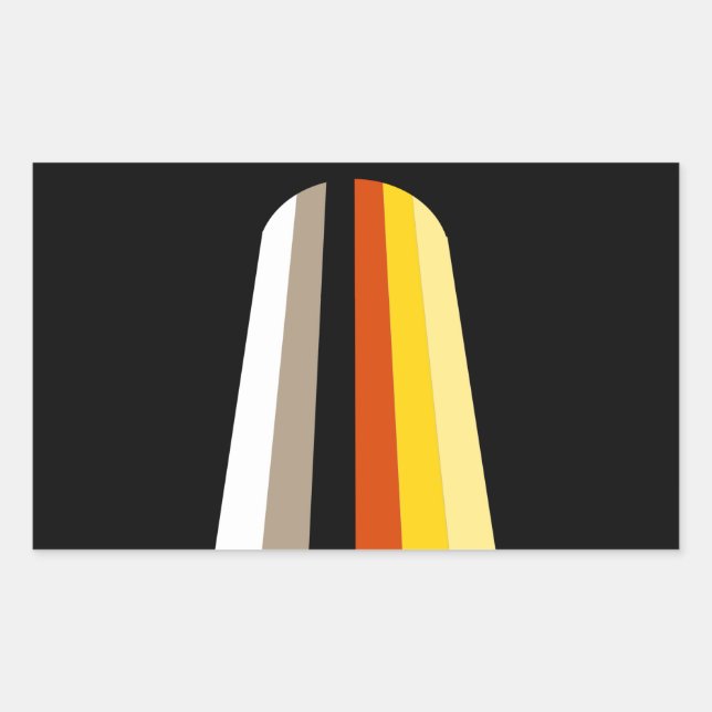 Adesivo Retangular Bandeira do Orgulho de Cabelo Longo (Frente)