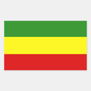 Adesivo Retangular Bandeira do orgulho de Rastafarian