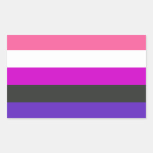 Adesivo Retangular Bandeira do Orgulho Genderfluido