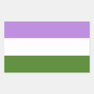 Adesivo Retangular Bandeira do Orgulho Genderqueer