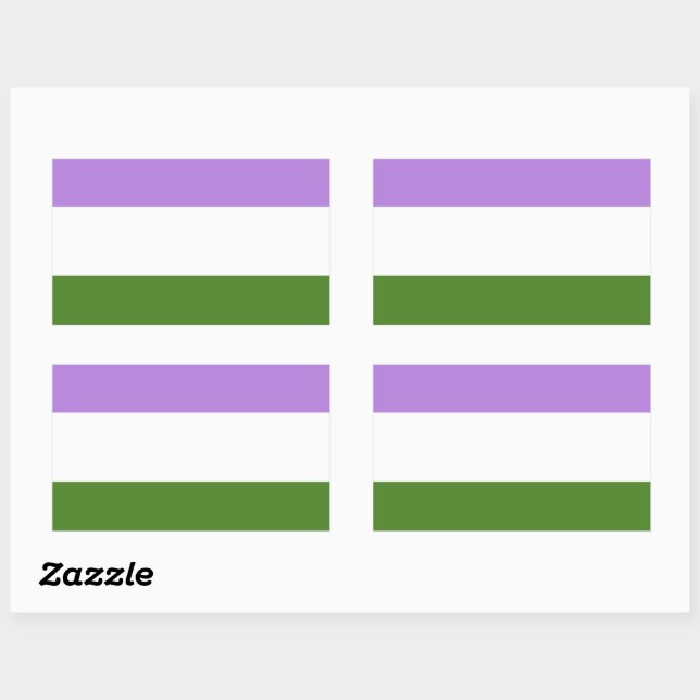 Adesivo Retangular Bandeira do Orgulho Genderqueer (Folha)