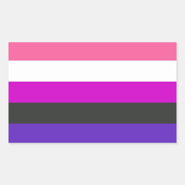 Adesivo Retangular Bandeira do Orgulho Gênero Fluido (Frente)