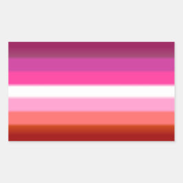 Adesivo Retangular Bandeira do Orgulho Lésbico (batom) do Geebot