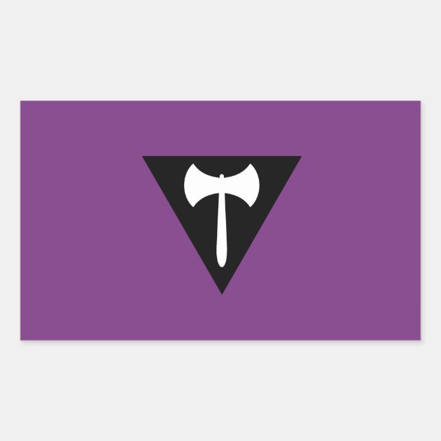 Adesivo Retangular Bandeira do Orgulho Lésbico Labrys (Frente)
