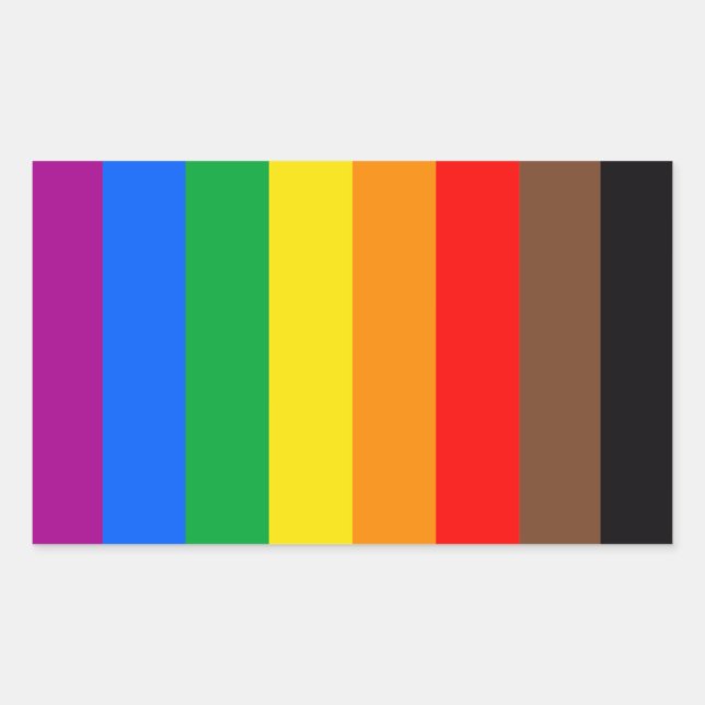 Adesivo Retangular Bandeira do Orgulho LGBTQ (8 Listras) (Frente)