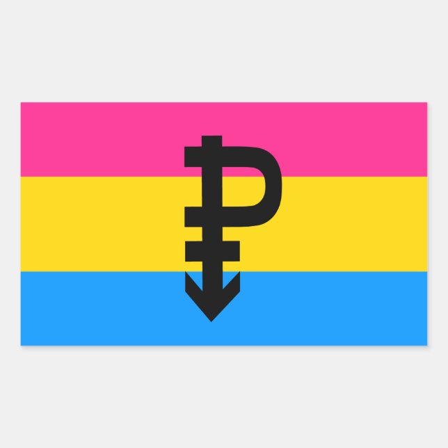 Adesivo Retangular Bandeira do Orgulho Pansexual (Frente)