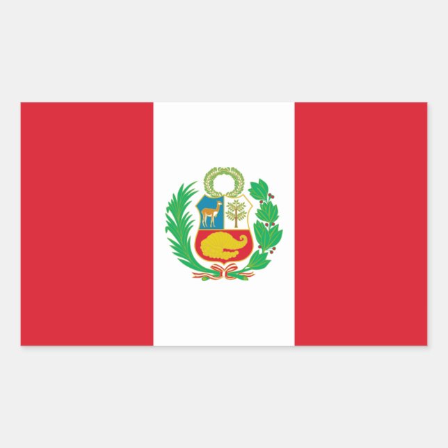 Adesivo Retangular Bandeira do Peru (Frente)