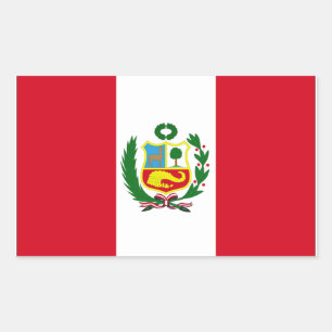 Adesivo Retangular Bandeira do Peru
