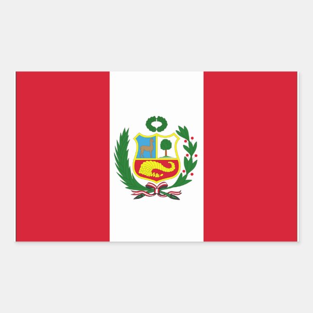 Adesivo Retangular Bandeira do Peru (Frente)