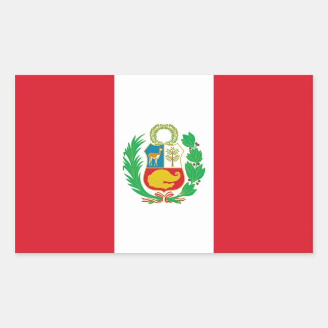 Adesivo Retangular Bandeira do Peru/Peru (Frente)