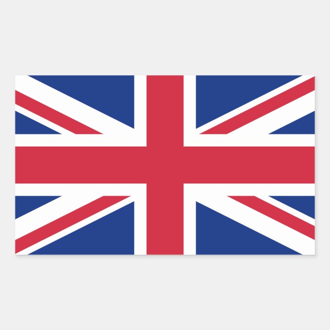 Adesivo Retangular Bandeira do Reino Unido UK Jack da União (Frente)