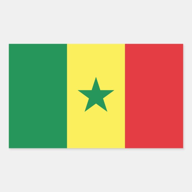 Adesivo Retangular Bandeira do Senegal (Frente)
