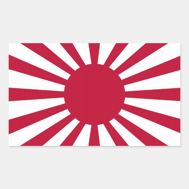 Adesivo Retangular Bandeira do Sol Nascente do Japão (Frente)
