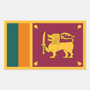 Adesivo Retangular Bandeira do Sri Lanka