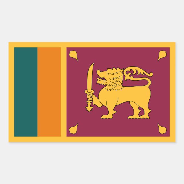 Adesivo Retangular Bandeira do Sri Lanka (Frente)