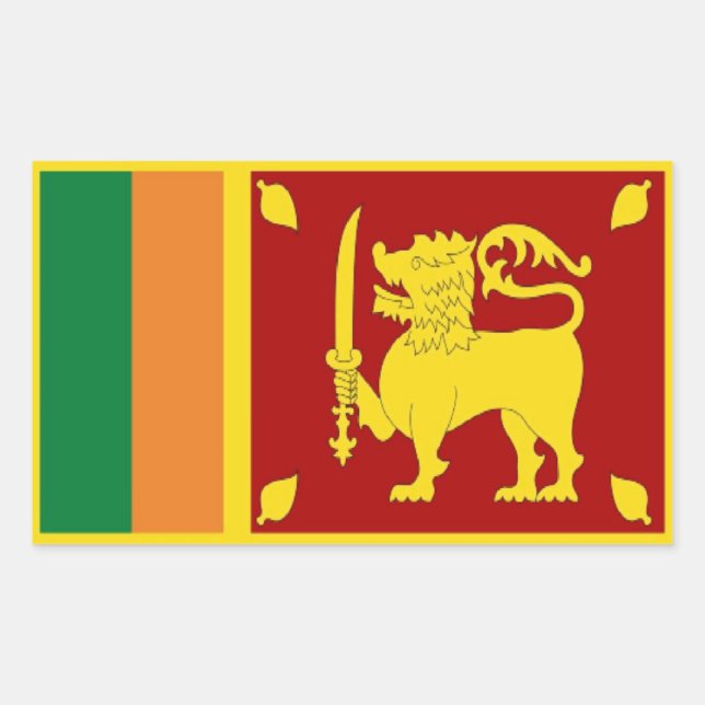 Adesivo Retangular Bandeira do Sri Lanka (Frente)