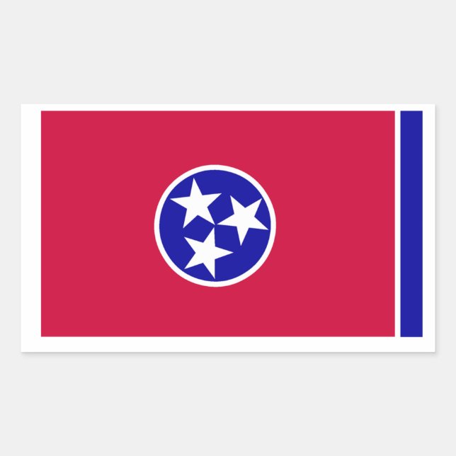 Adesivo Retangular Bandeira do Tennessee (Frente)