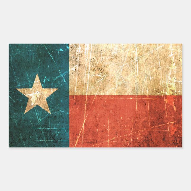 Adesivo Retangular Bandeira do Texas Vestida e algemada (Frente)