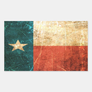 Adesivo Retangular Bandeira do Texas Vestida e algemada