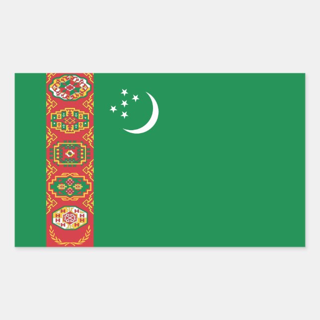 Adesivo Retangular Bandeira do Turcomenistão (Frente)