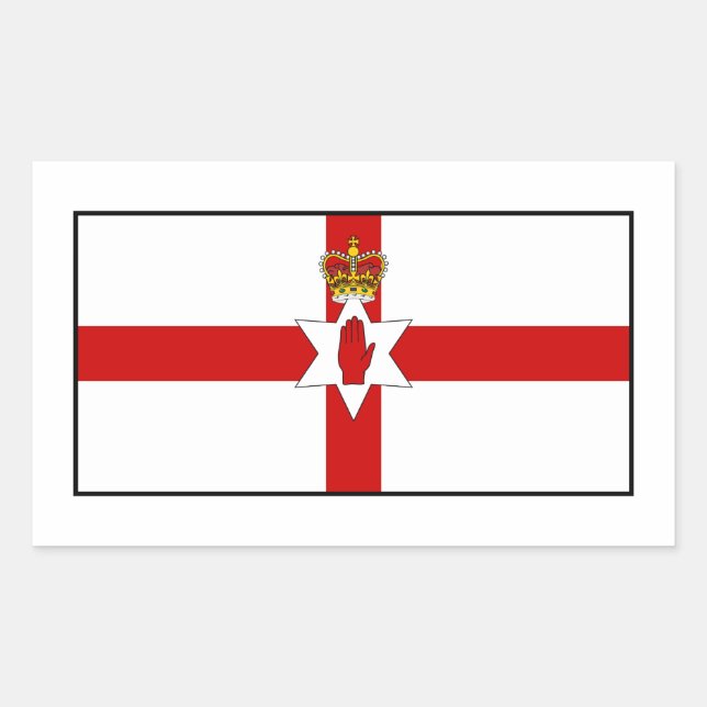 Adesivo Retangular Bandeira do Ulster Norte Irlanda (Frente)