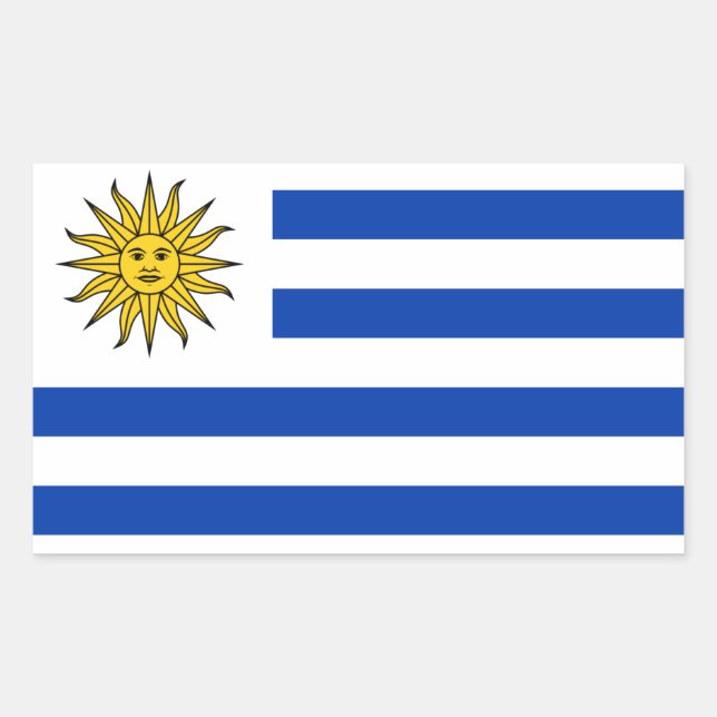 Adesivo Retangular Bandeira do Uruguai (Frente)