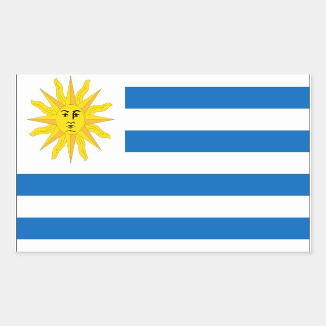 Adesivo Retangular Bandeira do Uruguai (Frente)