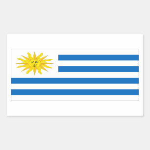 Adesivo Retangular Bandeira do Uruguai