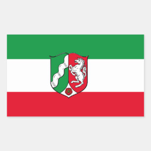 Adesivo Retangular Bandeira do Vestefália do Norte da Renânia Vestefá