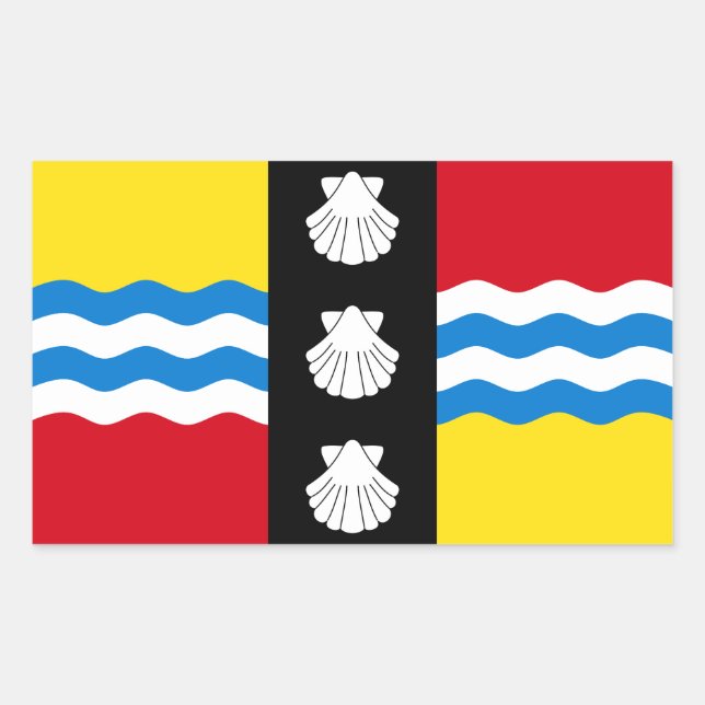 Adesivo Retangular Bandeira do Vinheta Retangular de Bedfordshire (Frente)