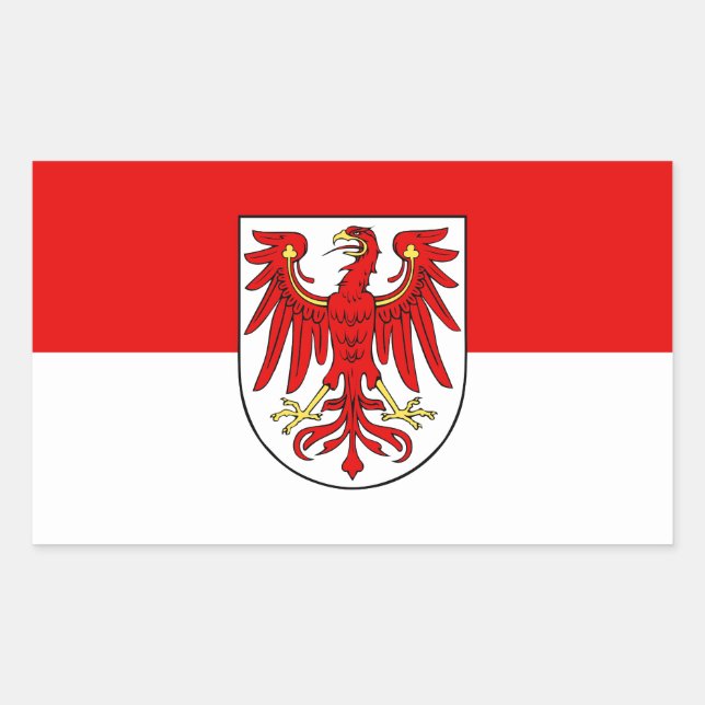 Adesivo Retangular Bandeira do Vinheta Retangular de Brandeburgo (Frente)