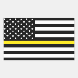 Adesivo Retangular Bandeira dos Despachantes da Linha Amarela Fina