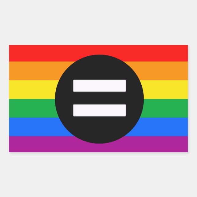 Adesivo Retangular Bandeira dos Direitos Gay (Frente)