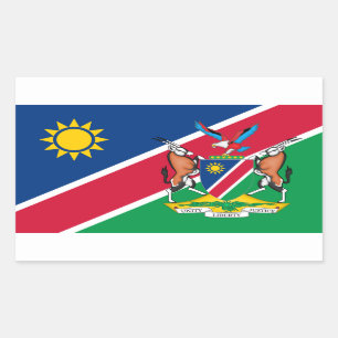 Adesivo Retangular Bandeira e Casaco de armas da Namíbia